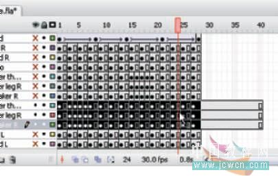 Flash cs3教程：人物行走動畫制作技巧,PS教程,思緣教程網(wǎng)