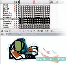 Flash cs3教程：人物行走動畫制作技巧,PS教程,思緣教程網(wǎng)