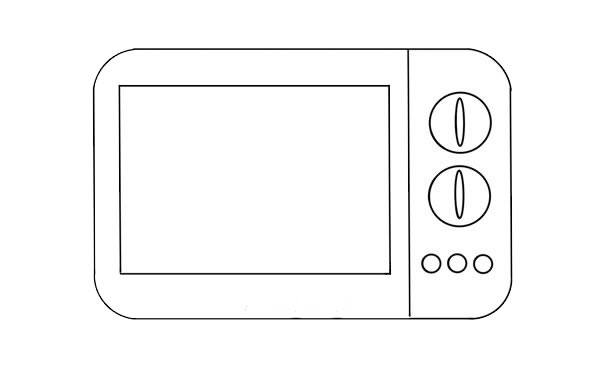 彩色微波爐簡筆畫畫法步驟圖片