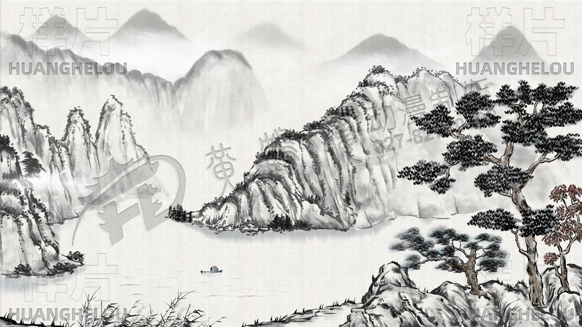 《高山流水，叢山峻嶺》 水墨畫動畫制作場景設(shè)計效果圖2.jpg